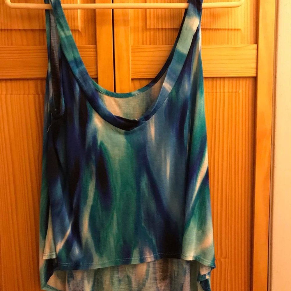 High low women's  shades of blue top